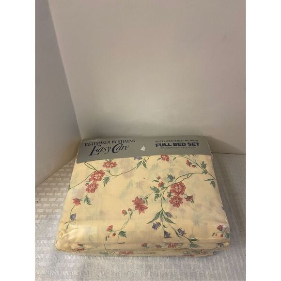 Stevens Tastemasters Easy Care Full Sheet set Glorious Spring 1986 new Usa
